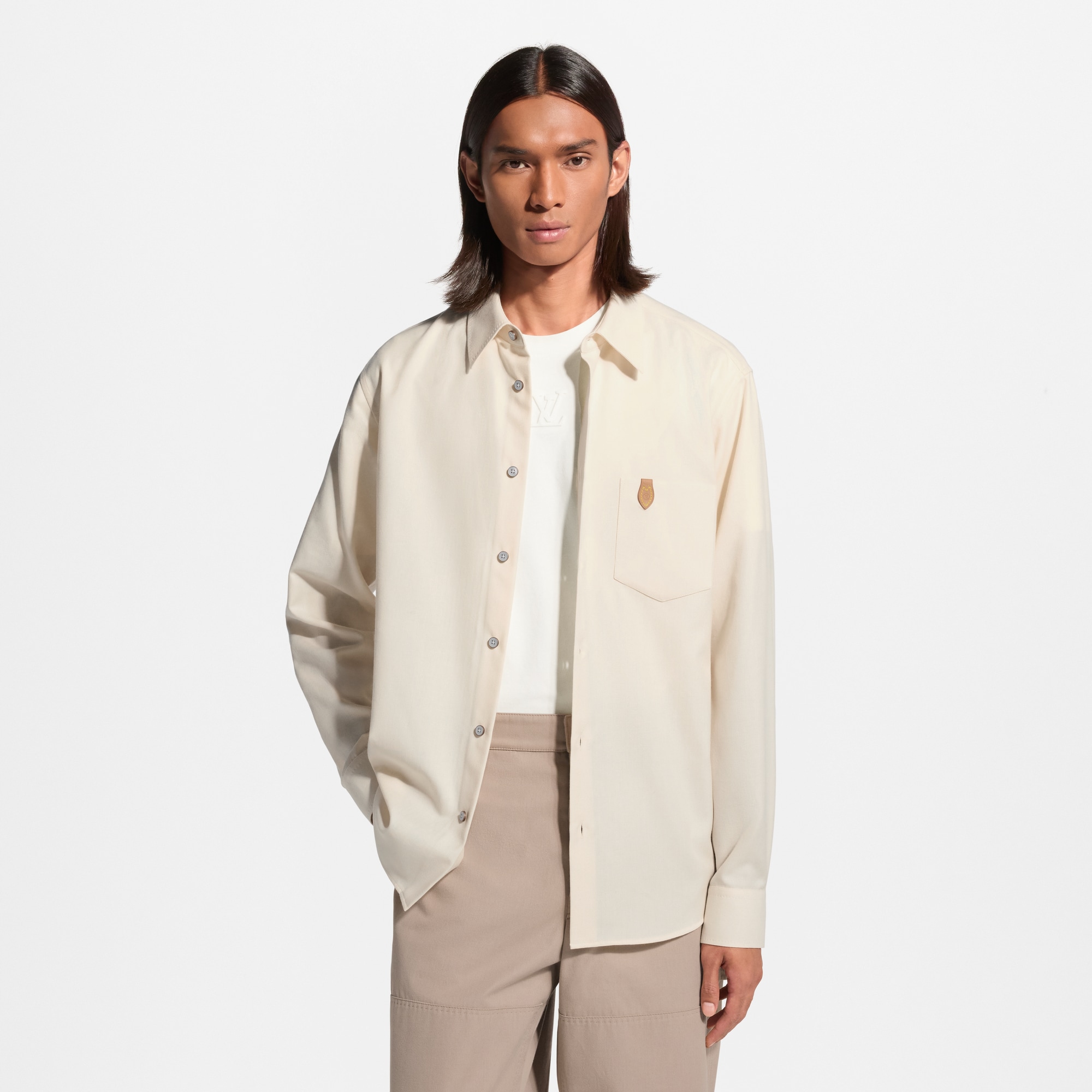 Cashmere Cotton Long-Sleeved Flannel Shirt - Ready-to-Wear 1AKL33